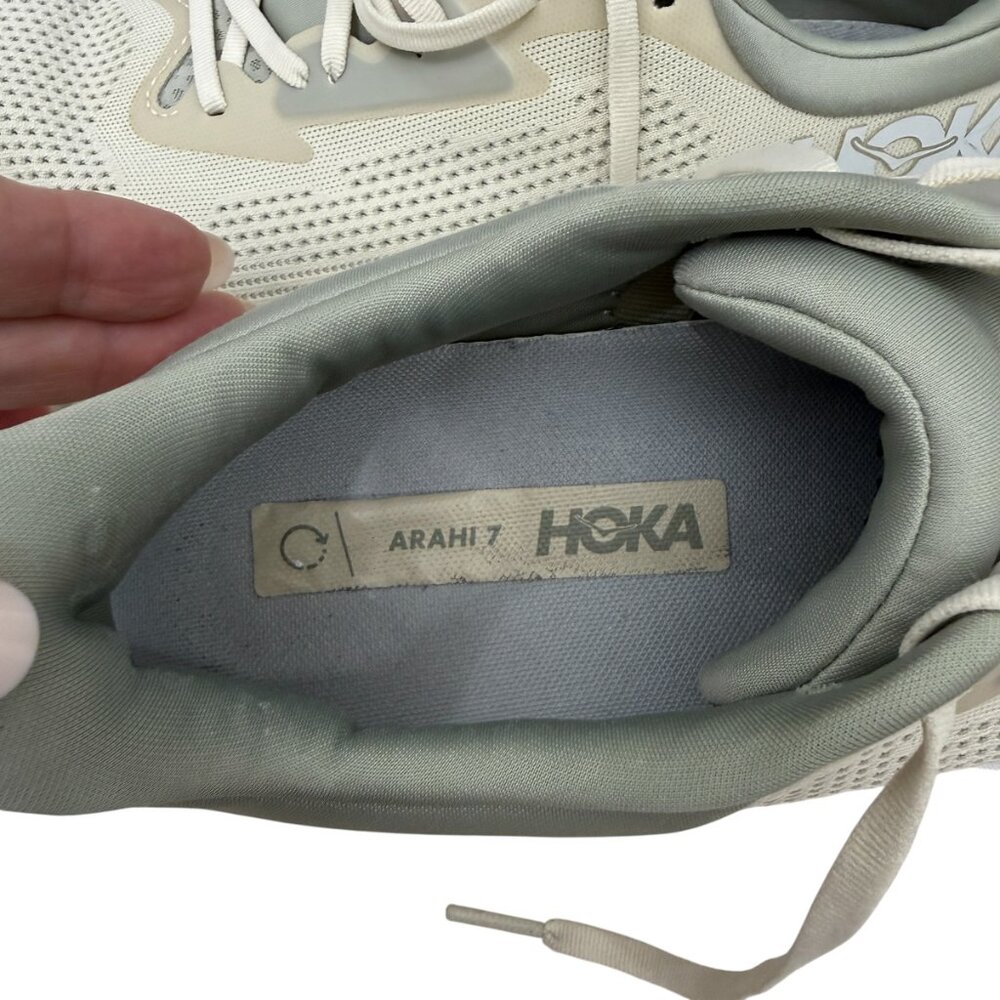 HOKA Arahi 7 Mens Running Sneakers Training Shoes in Oat Milk/Barley Sz 12 - Picture 7 of 10
